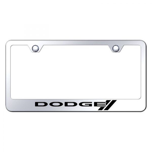 Autogold® - License Plate Frame with Laser Etched Dodge Stripes Logo