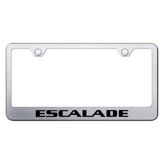 Autogold® - Brushed License Plate Frame with Laser Etched Escalade Logo