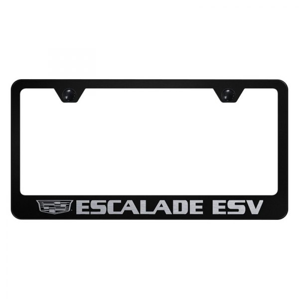 Autogold® - License Plate Frame with Laser Etched Escalade ESV Logo and Cadillac Emblem