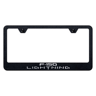 Autogold® - Rugged Black License Plate Frame with Laser Etched F-150 Lightning Logo