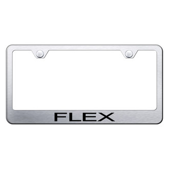 Autogold® - Brushed License Plate Frame with Laser Etched Flex Logo
