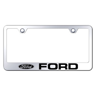 Autogold® - Chrome License Plate Frame with Laser Etched Ford Logo
