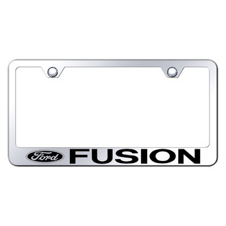 Autogold® - Chrome License Plate Frame with Laser Etched Fusion Logo