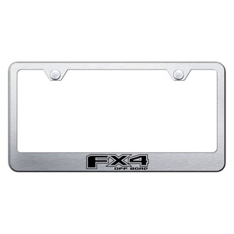 Autogold® - Brushed License Plate Frame with Laser Etched FX4 Logo