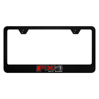 Autogold® - UV Printed Black License Plate Frame with Laser Etched FX4 Logo