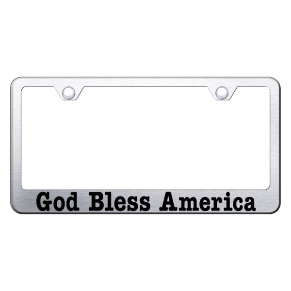 Autogold® - License Plate Frame with Laser Etched God Bless America Logo