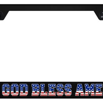 Autogold® - UV Printed Black License Plate Frame with Laser Etched GBA Eagle Logo
