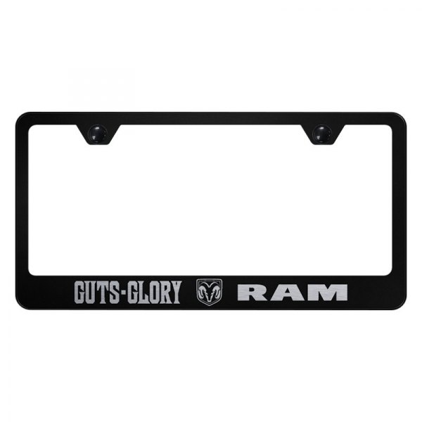 Autogold® - License Plate Frame with Laser Etched Guts Glory Ram Logo