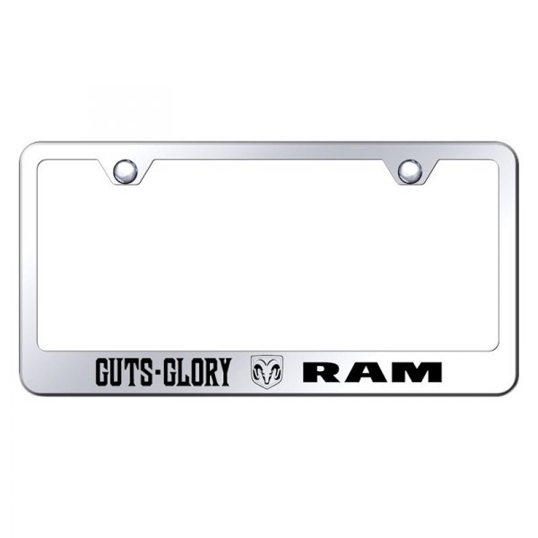 Autogold® - License Plate Frame with Laser Etched Guts Glory Ram Logo