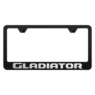 Autogold® - Rugged Black License Plate Frame with Laser Etched Gladiator Logo
