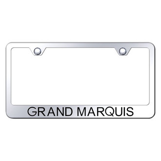 Autogold® - Chrome License Plate Frame with Laser Etched Grand Marquis Logo