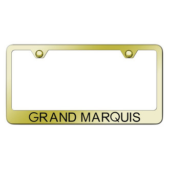 Autogold® - Gold License Plate Frame with Laser Etched Grand Marquis Logo