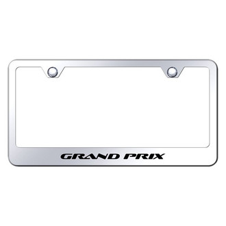 Autogold® - Chrome License Plate Frame with Laser Etched Grand Prix Logo