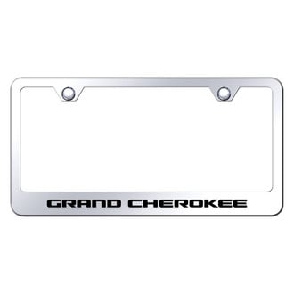 Autogold® - Chrome License Plate Frame with Laser Etched Grand Cherokee Logo