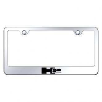 Autogold® - Chrome License Plate Frame with Laser Etched H2 Logo