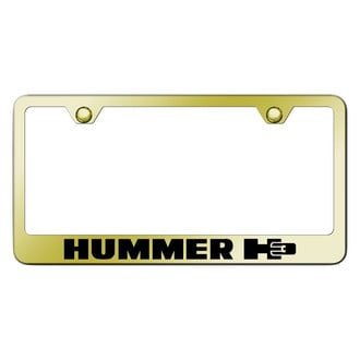 Autogold® - Gold License Plate Frame with Laser Etched Hummer H3 Logo