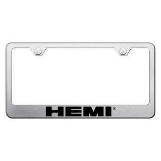 Autogold® - Brushed License Plate Frame with Laser Etched HEMI Logo