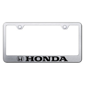 Autogold® - Brushed License Plate Frame with Laser Etched Honda Logo