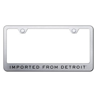 Autogold® - Brushed License Plate Frame with Laser Etched Imported From Detroit Logo
