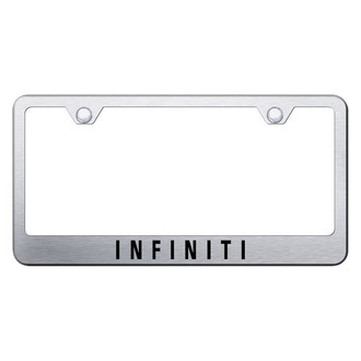 Autogold® - Brushed License Plate Frame with Laser Etched Infiniti Logo