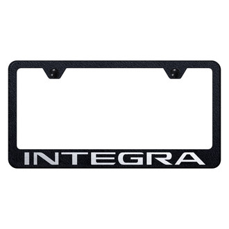 Autogold® - Rugged Black License Plate Frame with Laser Etched Integra