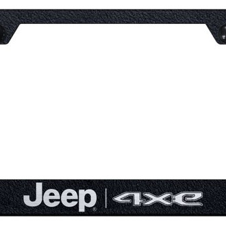 Autogold® - Rugged Black License Plate Frame with Laser Etched Jeep 4xe Logo