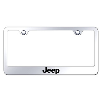 Autogold® - Chrome License Plate Frame with Laser Etched Jeep Logo