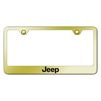 Autogold® - Gold License Plate Frame with Laser Etched Jeep Logo