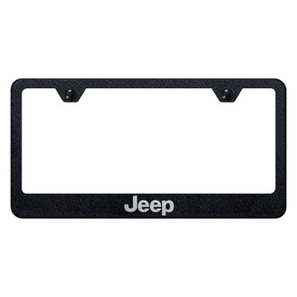 Autogold® - Rugged Black License Plate Frame with Laser Etched Jeep Logo