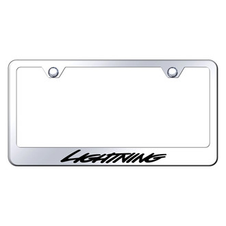 Autogold® - Chrome License Plate Frame with Laser Etched Lightning Logo