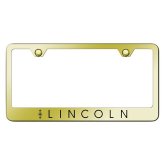 Autogold® - Gold License Plate Frame with Laser Etched Lincoln Logo