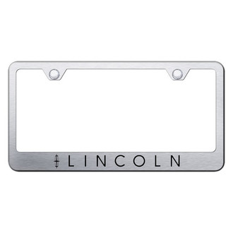 Autogold® - Brushed License Plate Frame with Laser Etched Lincoln Logo