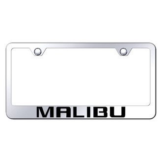 Autogold® - Chrome License Plate Frame with Laser Etched Malibu Logo