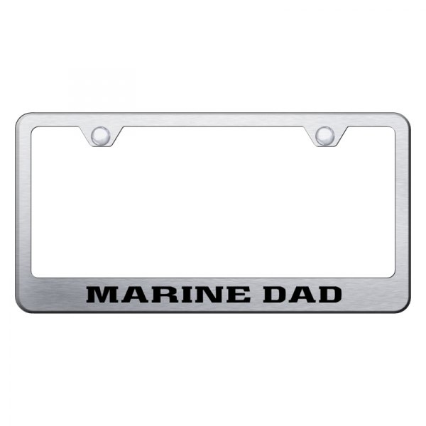 Autogold® - License Plate Frame with Laser Etched Marine Dad Logo