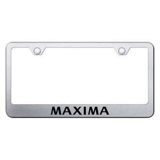 Autogold® - Brushed License Plate Frame with Laser Etched Maxima Logo