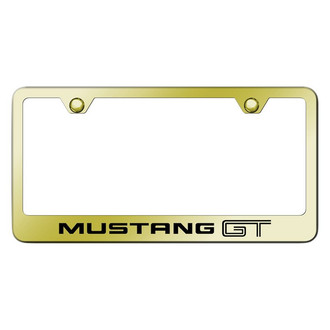 Autogold® - Gold License Plate Frame with Laser Etched Mustang GT Logo