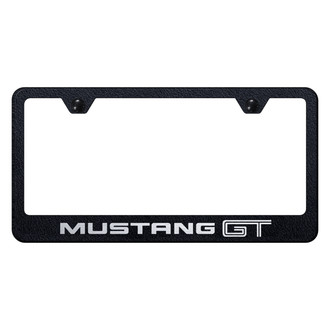 Autogold® - Rugged Black License Plate Frame with Laser Etched Mustang GT Logo