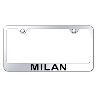 Autogold® - Chrome License Plate Frame with Laser Etched Milan Logo