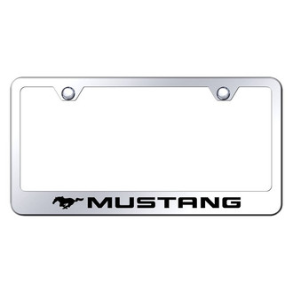 Autogold® - Chrome License Plate Frame with Laser Etched Mustang Logo