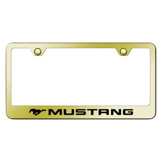 Autogold® - Gold License Plate Frame with Laser Etched Mustang Logo