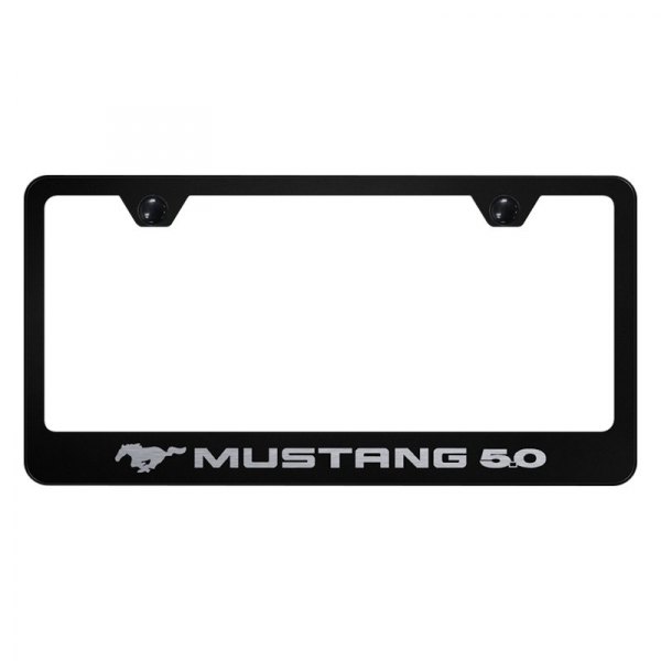 Autogold® - License Plate Frame with Laser Etched Mustang 5.0 Logo