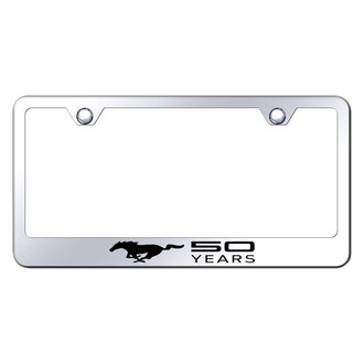 Autogold® - Chrome License Plate Frame with Laser Etched Mustang 50 Years Logo