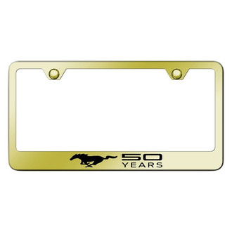 Autogold® - Gold License Plate Frame with Laser Etched Mustang 50 Years Logo