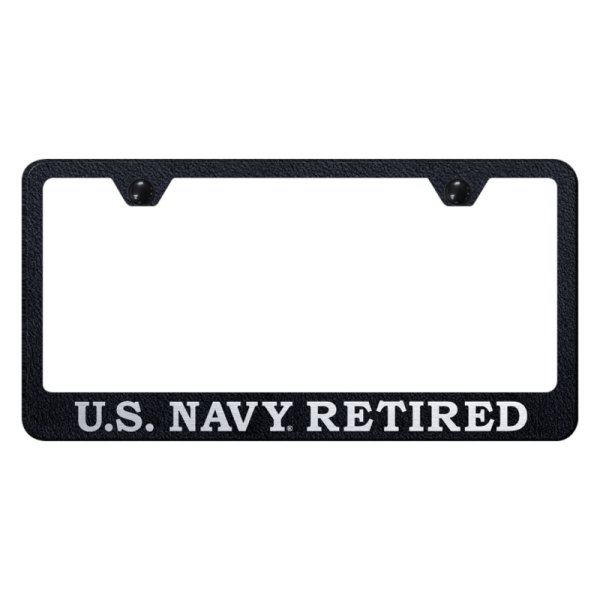 Autogold® - License Plate Frame with Laser Etched U.S. Navy Retired Logo