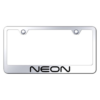 Autogold® - Chrome License Plate Frame with Laser Etched Neon Logo