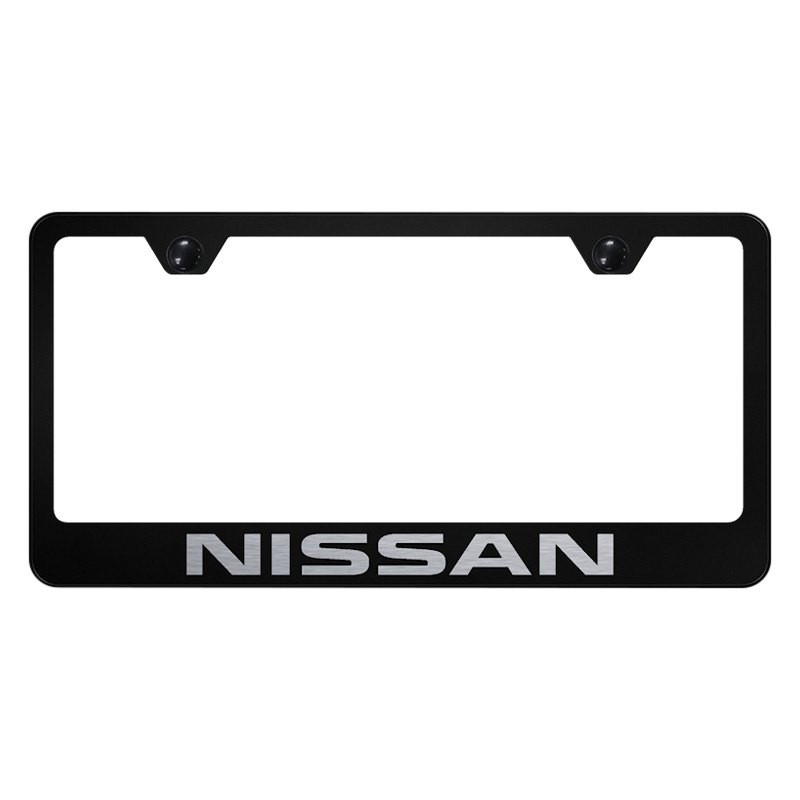 Nissan ロゴ入り ブラックメモ帳 Autogold® - License Plate Frame with Laser Etched Nissan Logo