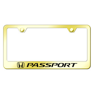 Autogold® - Gold License Plate Frame with Laser Etched Passport Logo