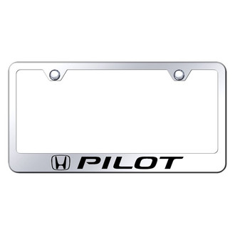 Autogold® - Chrome License Plate Frame with Laser Etched Pilot Logo