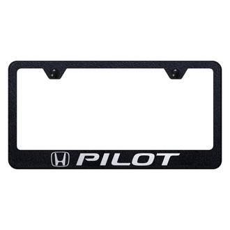 Autogold® - Rugged Black License Plate Frame with Laser Etched Pilot Logo