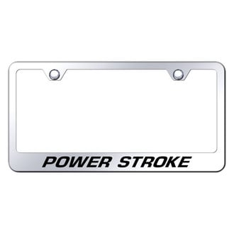 Autogold® - Chrome License Plate Frame with Laser Etched Power Stroke Logo